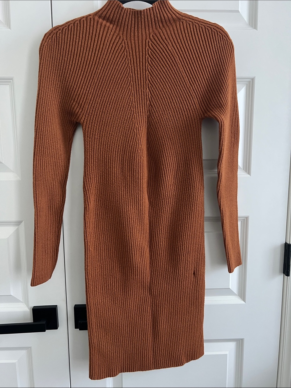 Forever 21 Rust Ribbed Long Sleeve Knit Dress